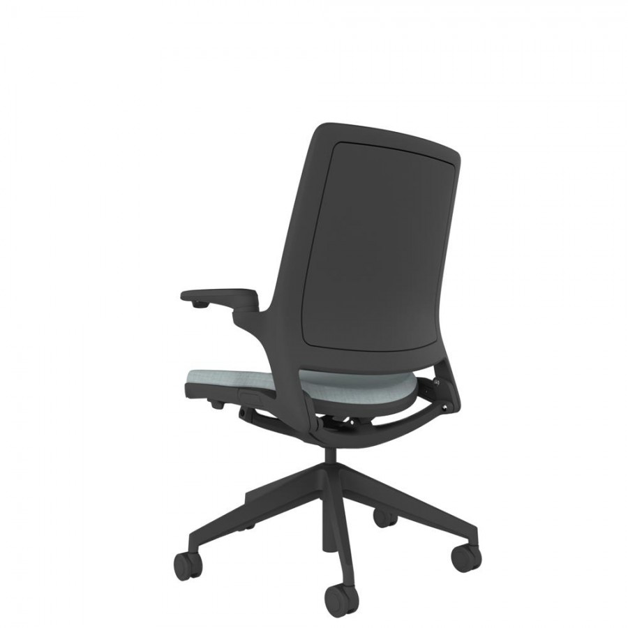 Designer Upholstered Back Chair - Black